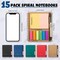 15 Pack Spiral Notebook Steno Pads Lined Notebook Notepad with Pen in Holder Sticky Notes and Page Marker Colored Index Tabs Small Pocket Notebooks for Office School Supplies, 4.7 X 5.9 Inch